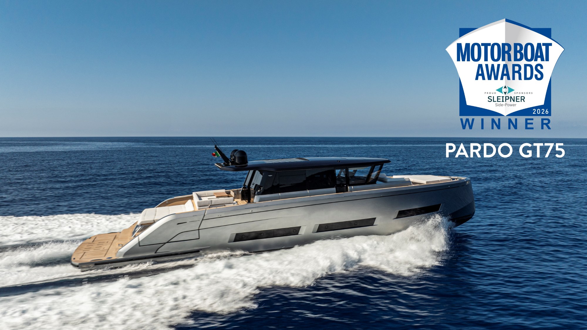 Pardo GT75 won the 2026 Motor Boat Award for Best Sportscruiser Motor Yacht over 45ft